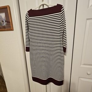 Black and White Sheath Dress with Bateau Neckline